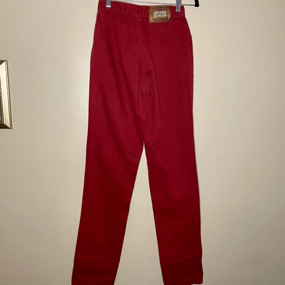VTG Cherry Red Straight Leg Denim - Picture 3 of 11